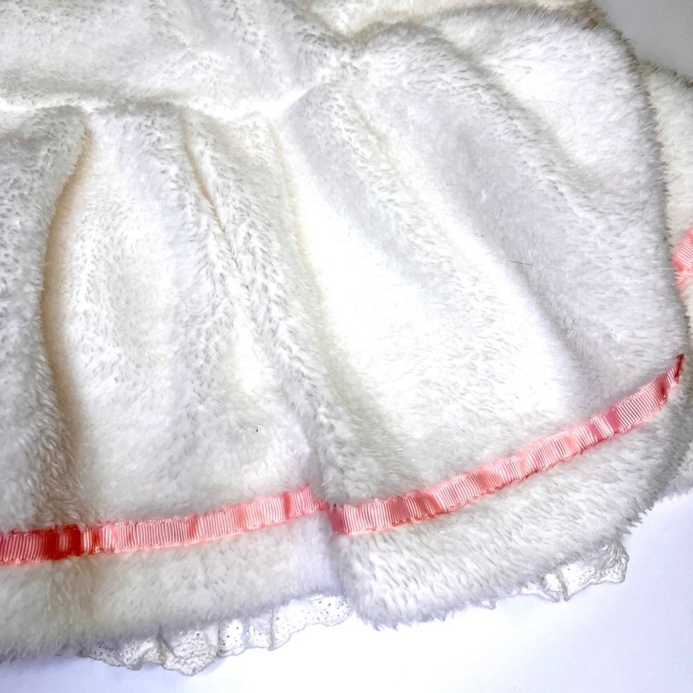 Faux Fur Lolita Coquette Style White & Pink Skirt w/ Built-In Shorts Rare - Picture 4 of 11